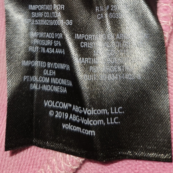 Volcom "Lived In Lounge" Cropped Hoodie  New szXS Pink Tie-Dye LtWt - Picture 4 of 6